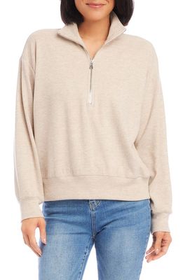 Karen Kane Half Zip Pullover in Oatmeal