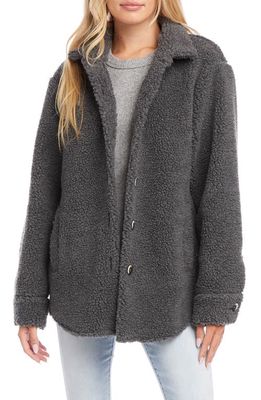 Karen Kane High Pile Fleece Jacket in Charcoal