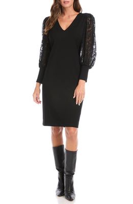 Karen Kane Lace Long Sleeve Sheath Dress in Black