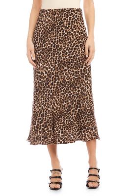 Karen Kane Leopard Print Bias Cut Midi Skirt