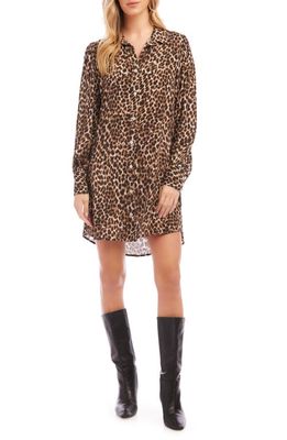 Karen Kane Leopard Print Long Sleeve Shirtdress