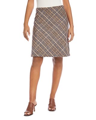 Karen Kane Plaid A-Line Skirt