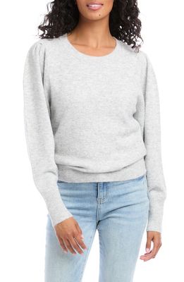 Karen Kane Pleat Sleeve Sweater in Light Grey