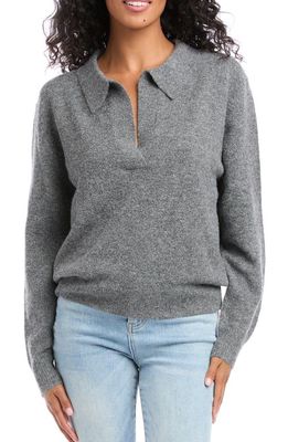 Karen Kane Polo Sweater in Dark Grey