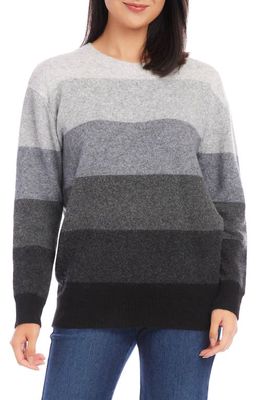Karen Kane Stripe Ombré Sweater in Gray