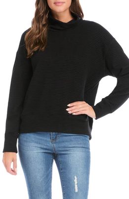 Karen Kane Turtleneck Rib Sweater in Black