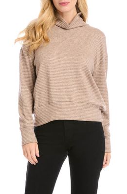 Karen Kane Turtleneck Rib Sweater in Dark Oatmeal