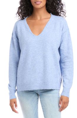 Karen Kane V-Neck Sweater in Light Blue