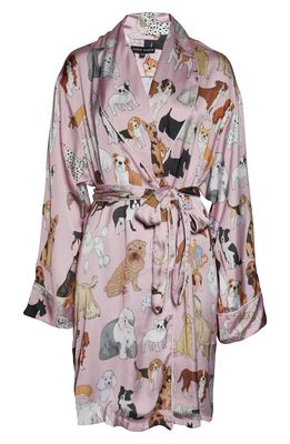 Karen Mabon Crufts Print Satin Robe in Pink