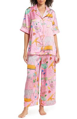 Karen Mabon Elephant in the Room Recycled Polyester Pajamas in Pink