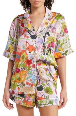 Karen Mabon Garden of Earthly Delights Short Pajamas in Lilac