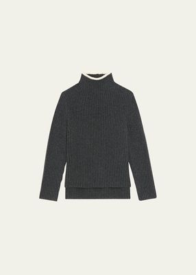 Karenia Cashmere and Felted Wool Turtleneck Sweater