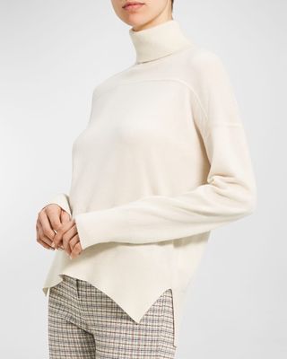 Karenia Yoked Cashmere Turtleneck Sweater