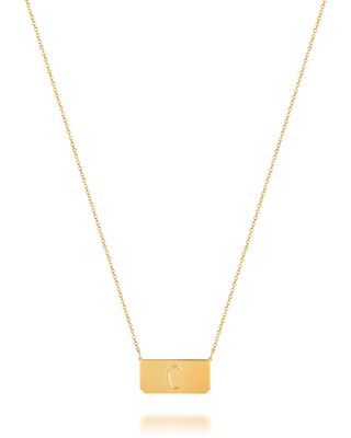 Kari 14K Gold Initial Bar Necklace