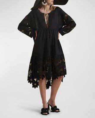 Karia High-Low Floral Lace Midi Dress