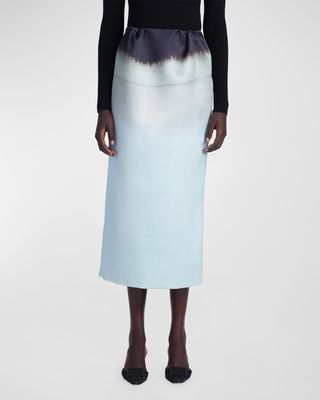 Karina Gathered Ombre Midi Skirt