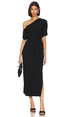 Karina Grimaldi Amber Knit Midi Dress in Black