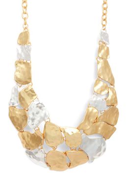Karine Sultan Cobblestone Bib Necklace in Mixed Metals