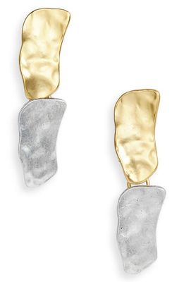 Karine Sultan Cobblestone Drop Earrings in Gold/silver