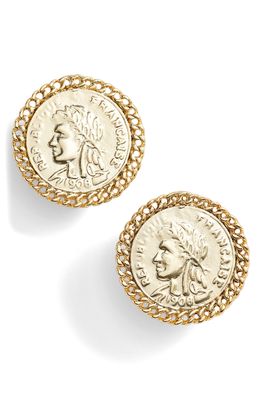 Karine Sultan Coin Clip-On Earrings in Gold