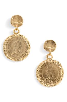 Karine Sultan Coin Drop Earrings in Gold