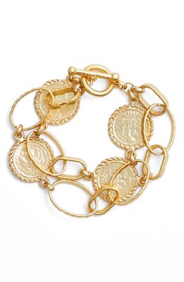 Karine Sultan Coin Layered Bracelet in Gold