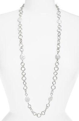 Karine Sultan Cultured Pearl Station Necklace in Silver