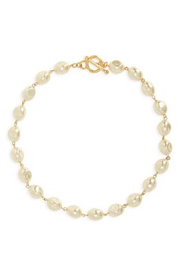 Karine Sultan Faux Pearl Collar Necklace in Gold