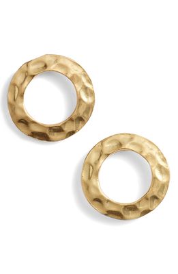 Karine Sultan Hammered Circle Stud Earrings in Gold