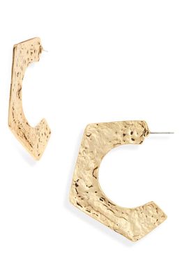 Karine Sultan Hexagonal Hoop Earrings in Gold