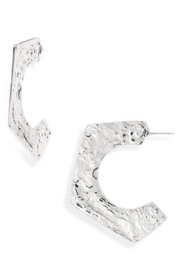 Karine Sultan Hexagonal Hoop Earrings in Silver