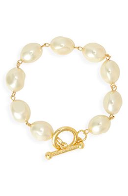 Karine Sultan Imitation Pearl Bracelet in Gold