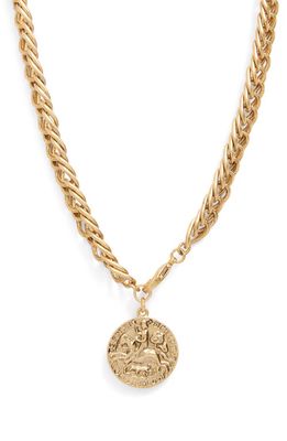 Karine Sultan Knight Pendant Necklace in Gold
