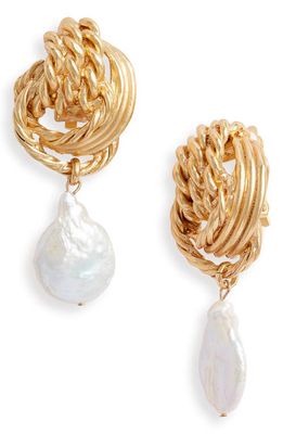 Karine Sultan Knot Drop Clip-On Earrings in Gold