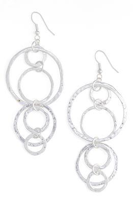 Karine Sultan Louane Multi Circle Drop Earrings in Silver