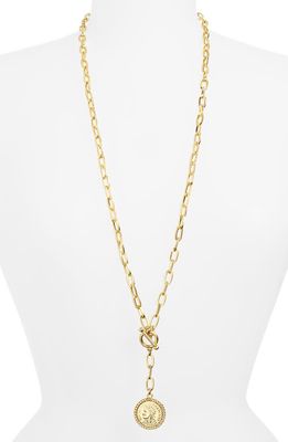 Karine Sultan Medallion Chain Link Y-Necklace in Gold