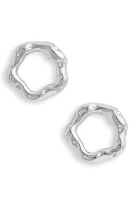 Karine Sultan Organic Frontal Hoop Earrings in Silver