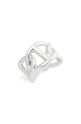 Karine Sultan Oversize Adjustable Link Ring in Silver