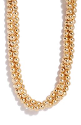 Karine Sultan Triple Layer Beaded Necklace in Gold
