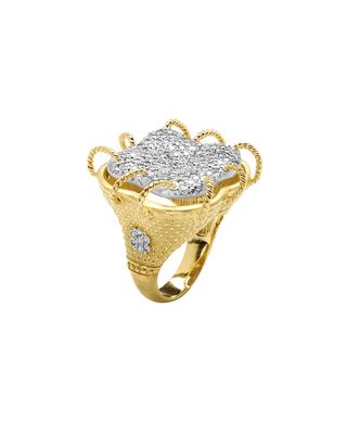 Karizma 18k Diamond Statement Ring w/ Twisted Wires, Size 6.5