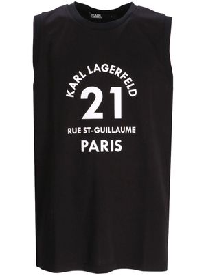 Karl Lagerfeld 21 Rue St-Guillaume-print tank top - Black