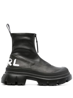 Karl Lagerfeld 60mm logo-print leather ankle boots - Black