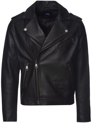 Karl Lagerfeld '70s-inspired leather biker jacket - Black