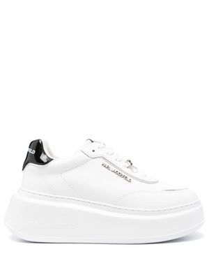 Karl Lagerfeld Anakapri Brooch leather sneakers - White