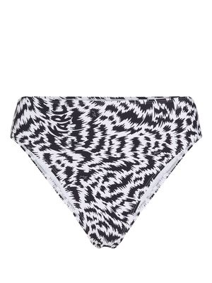 Karl Lagerfeld animal-print high-rise bikini bottoms - Black