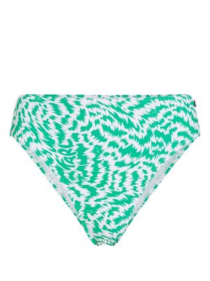Karl Lagerfeld animal-print high-rise bikini bottoms - Green