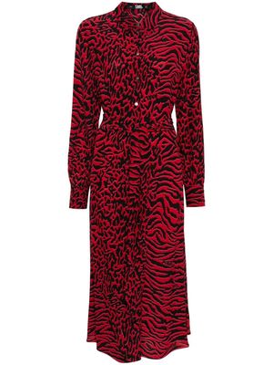 Karl Lagerfeld animal-print maxi shirt dress - Red