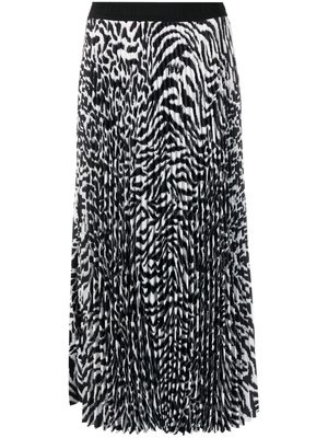 Karl Lagerfeld animal-print pleated skirt - Black