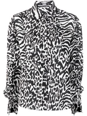 Karl Lagerfeld animal-print silk shirt - Black