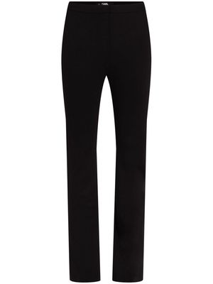Karl Lagerfeld ankle-slit mid-rise flared trousers - Black